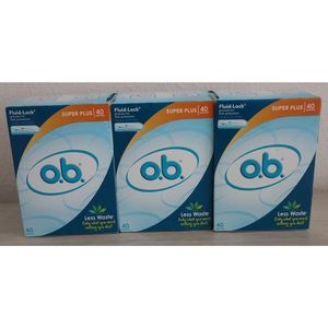 o.b. Super Plus Tampons - 40 Each - Lot of 3
